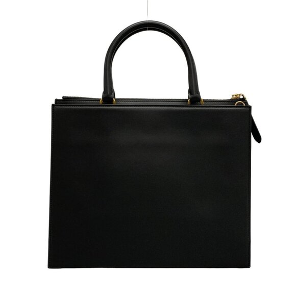 Auth Salvatore Ferragamo Gancini DH-21H995 Black Leather Handbag - Picture 2 of 16